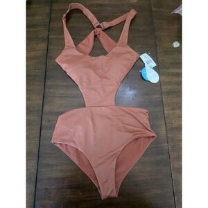NWT Wet LA M MonoKini 1PC Cut Out Swimsuit Copper 127124
